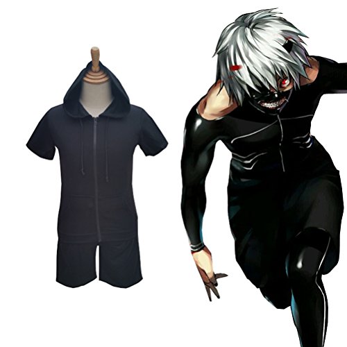 Shining Mens Anime Tokyo Ghoul Cosplay Ken Kaneki Outer Hoodies Shorts