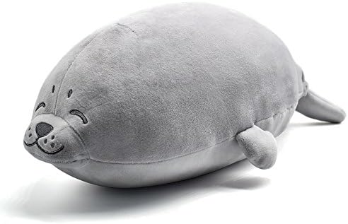 Molizhi Stuffed Seal Plush Pillow Toy 16.5Inch/45cm Perfect Gift for Kids/Adults(Gray, Small)