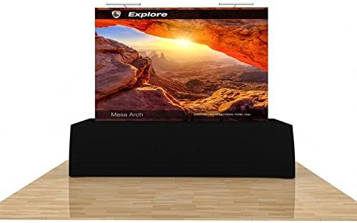 8ft Straight Table Top Tension Fabric Trade Show Display with Dye-sublimation Fabric Graphics