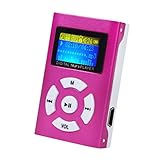MP3 Player,Tuscom USB Mini MP3 Player LCD Screen Support 32GB Micro SD TF Card (Red)