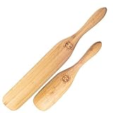 The Original Bamboo Spurtle Set Ultra Versatile 2 Piece Set By Crate Collective
