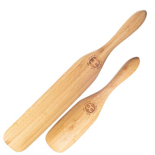 The Original Bamboo Spurtle Set Ultra Versatile 2 Piece Set By Crate Collective