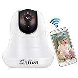 Baby and Pet Monitor with Pan and Tilt, Two Way Audio, Motion Detection & Night Vision，Sotion 960P WiFi Wireless IP Surveillance Security Video Camera