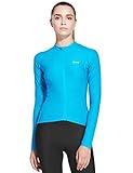 Baleaf Women's Space Dye Long Sleeve Cycling Jersey UPF 30+ Sky Blue Size S