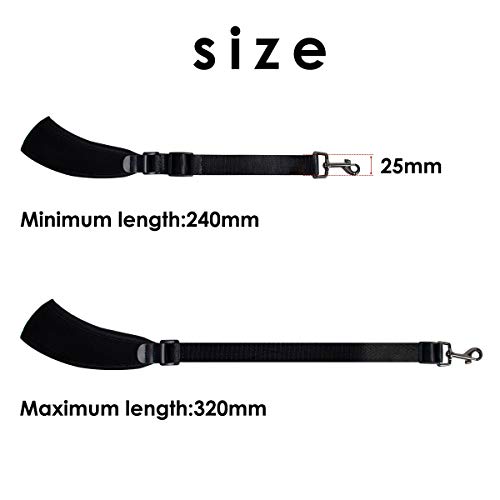 image for Saxophone Neck Strap for Soprano Tenor Alto Baritone Sax Black By Kmis