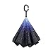 owen kyne Windproof Double Layer Folding Inverted Umbrella, Self Stand Upside-down Rain Protection Car Reverse Umbrellas with C-shaped Handle