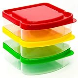 RubyPack-Sandwich Container-3 Pack-Durable Plastic Sandwich Box-Reusable Sandwich Containers with Lids-Small Lunch Box for Snacks-School Breakfast-Lunch Sandwich Holder-Sandwich Keeper Case for Kids