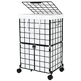 cutefafa Wire Laundry Hamper on Wheels with