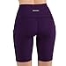 ODODOS High Waist Out Pocket Yoga Short Tummy Control Workout Running Athletic Non See-Through Yoga Shorts,DeepPurple,Mediumthumb 4