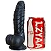 LZYAA Realistic Dildo Safe Soft Silicone Material Adult Sex Toys Penis 2 Balls Strong Suction Cup Hands-Free Play Discreet Package(Black)