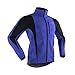 ARSUXEO Winter Warm UP Thermal Softshell Cycling Jacket Windproof Waterproof Bicycle MTB Mountain Bike Clothes 15-K Blue Size XX-Large