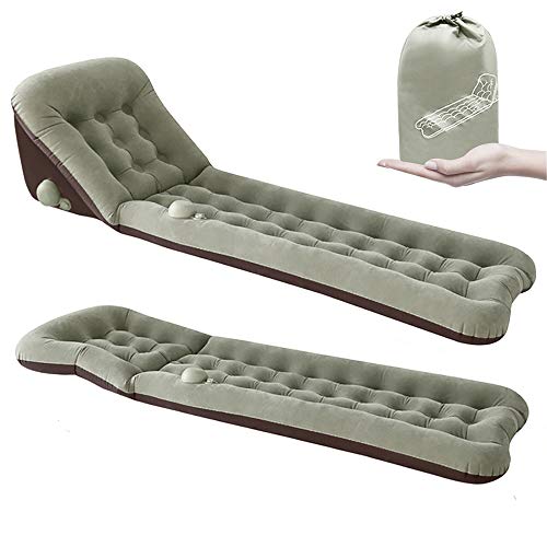 camping mattress,Camp Sleeping Pad/Mat with Hand Press Inflatable, Adjustable Backrest Design Camping Air Mattress, Beach Inflatable Lounger Air Sofa Portable Chair Bed Lightweight with Carry Bag