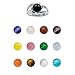 Sterling Silver Multi-color Genuine Agate and Simulated Cat's Eyes 14-Pc. Interchangeable Ring Set