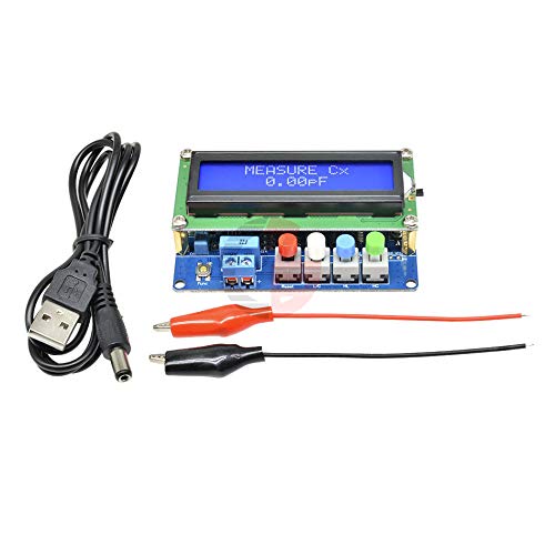 1602 LCD Digital L/C Meter Inductance Capacitance Tester Autoranging LC100-A Inductor Capacitor Meter with Alligator Test Clip