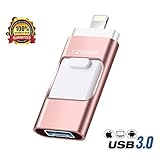 USB Flash Drive 128GB,E&jing Flash Drive 128GB U Drive External Storage Retractable USB Memory Stick[3-in-1-PC-mobile Phone]