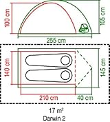 Coleman Darwin 2 Person Dome Tent Lightweight Waterproof 3000mm HH view 8