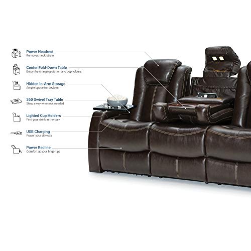 Seatcraft Republic Leather Home Theater Seating Power Recline