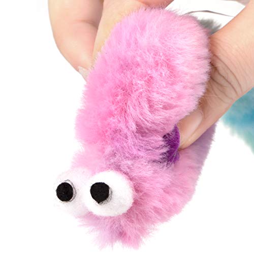 Chiwava 4 Packs 15 Inch Long Soft Plush Cat Toys Mice with Bell Rustle Sound Small Mouse Activity Interactive Toy