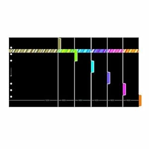 United bees A5 size 6-hole personal organizer refill, index, black, stripe DX6-A5-01
