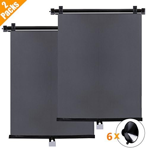 BOGI Car Sun Shade for Side and Rear Window, Car Shade Roller Retractable Foldable Sunshade, Protector Blocks - Protect Baby and Pets from Sun Glare and Heat