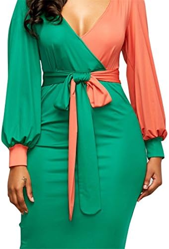 YKA Dress Womens Dresses,YKA Girl Long Sleeve Evening Party Beach Business Dress Skirt for Ladies(Orange, L)