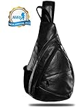 Best Deal! Leather Sling Bag Backpack, Multipurpose Outdoor Chest Bag Crossbody Bag for Men & Women 15L