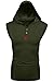 Coofandy Mens Casual Hooded Sleeveless Tank Tops,Type-1 Green,XX-Large