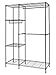 Finnhomy Heavy Duty Wire Shelving Garment Rack for Closet Organizer Portable Clothes Wardrobe Storage with Adjustable Shelves and Hangers,Thicken Steel Tube，Black