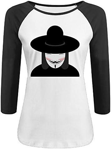 Woman Graphic Shirts Guy Fawkes 100 Cotton Baseball Juniors
