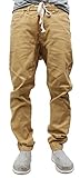Victorious Mens Twill Jogger Pants (XLarge, Wheat)