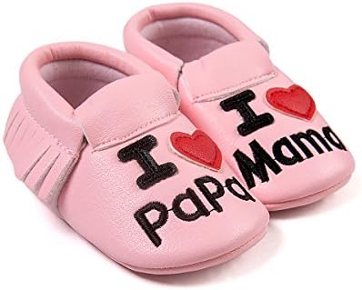 Defitck Baby Boys Girls Soft Soled Crib Shoes Prewalker PU Moccasins Toddler Cute First Walkers Shoes (6-12months, A22Pink)