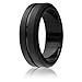 ROQ Silicone Rubber Wedding Ring for Men, Comfort Fit, Men's Wedding Band, Breathable Rubber Engagement Band, Engraved Middle Line and Dome Solid, Multi Packs, Multi Colors