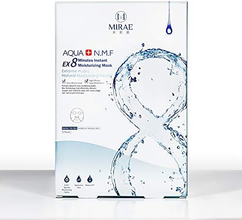 Mirae 8 MIRAE Beauty 8 Minutes Hydrating Facial Sheet Mask - Hypoallergenic Essence for Intense Hydration Dry/Combination Skin Locks in Moisture Tightens and Provides a Dewy Skin Glow