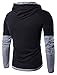 Men's Long Sleeve T-Shirt Casual Slim Fit Pullover Hoodies B26-Black L