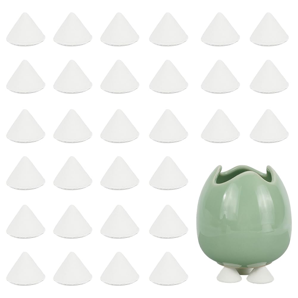 FINGERINSPIRE 30 Pcs Refractory Ceramic Support Nails Aluminium Oxide Pottery Kiln Moveable Nails 20x14mm Porcelain Burning Kiln Support Bases High Temperature Resistant Pottery Nails for Pottery