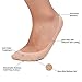 F Flammi Women's Summer No Show Liner Socks Nonslip Low Cut Cotton Nylon Boat Hidden Socks 4 Pairs (Beige)