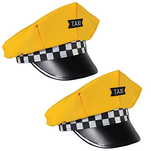 Beistle 2 Piece Fabric Novelty Taxi Cab Driver Hats for New York City Party Sup…