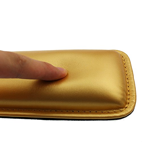 Wrist Rests,Keyboard Wrist Rest Pad,Gold PU Leather Palm Support Wrist Pad Wrist Cushion for Laptops/ Notebooks/ MacBooks//PC/Computer - Thumbnail 2