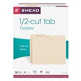 Smead File Folder, 1/2-Cut Tab, Assorted Position, Letter Size, Manila, 100 Per Box (10320)