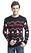 Daisysboutique Men's Holiday Reindeer Snowman Santa Snowflakes Sweater (Large, Striped Black)