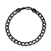 U7 Men Black Gun Plated 7mm Wide Classic Cuban Curb Link Chain Bracelet (Length 8.3