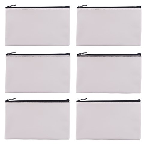 LUNASMILE Leatherette Securit Bank Deposit Bag/Check Wallet/Utility Zipper Coin Bag, 11 x 6 Inches Check Bag (Gray)