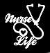 Nurse Life Stethoscope Vinyl Decal Sticker|Cars Trucks Walls Laptop|WHITE|5.5 In|KCD364
