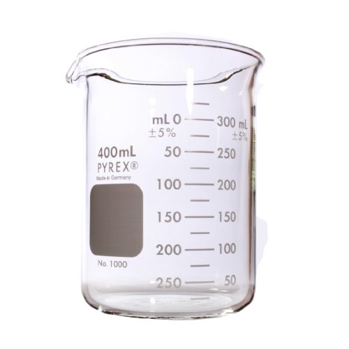 Corning Pyrex 10004L Glass 4 Liter Graduated Low Form Griffin Beaker, 250mL Graduation Interval