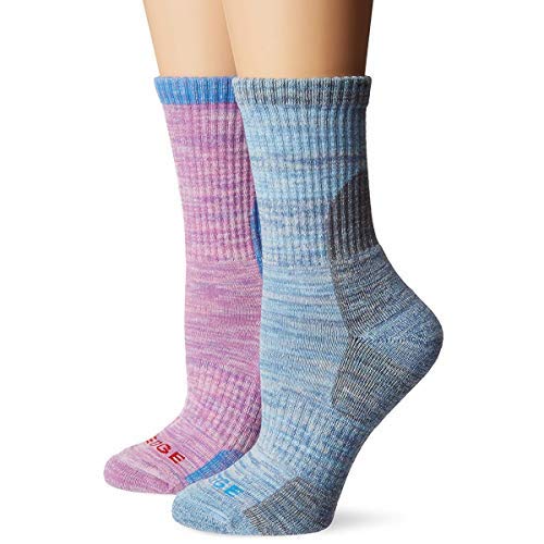 [- YUEDGE 2 Pairs Women's Walking Socks Wicking Cushion Breathable Crew Socks Outdoor Multi Perform