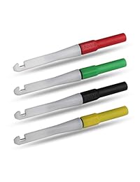 TKDMR   Piercing de aguja con aislamiento, 0.157 in, no destructivo, para sondas de prueba, color rojo negro amarillo verde, juego de 4