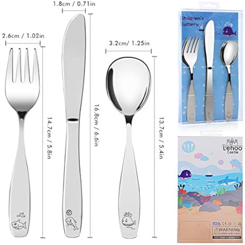 Kids Silverware Stainless Steel, 6pcs Toddler Spoons And Forks Knife