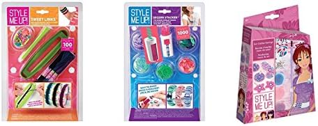 Style Me Up! 3 Pc. Set -Suncatcher Earrings, Sequin Stacker Jewelry Maker Kit, and Sweet Links Woven Bracelet Maker