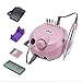 CO-Z Professional 30,000 RPM Electric Acrylic Nail Drills File Machine Gel Nail Grinder Tool with Polish Bits Set - Super Quiet (Pink 110v)