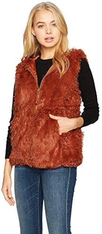 faux fur hooded vest womens